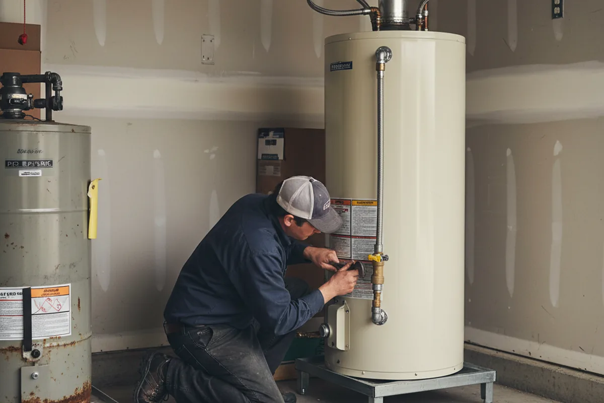 Water heater and shutoff valve replacement in Camilla